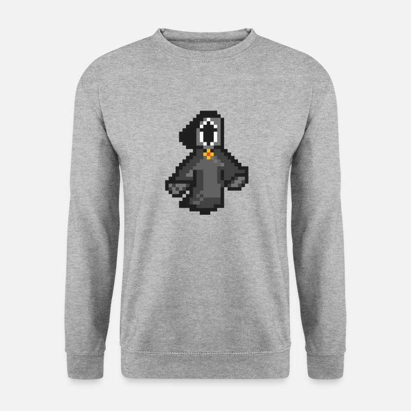 Death2 Pixel Art - Unisex Pullover - Weißgrau meliert