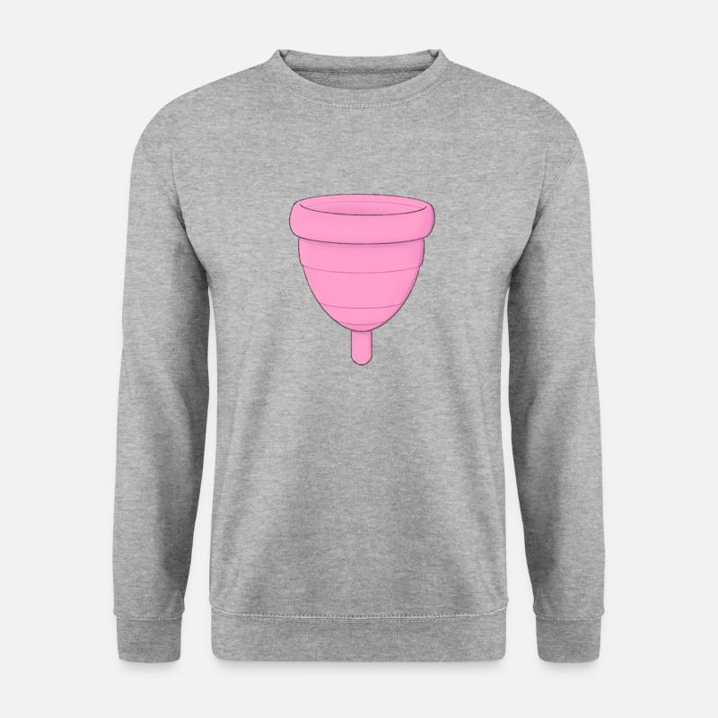 Menstruationstasse - Unisex Pullover - Weißgrau meliert