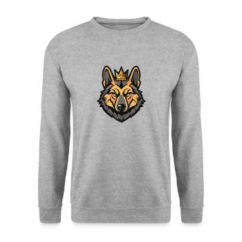 German Shepherd Dog Crown - Unisex Sweatshirt - salt & pepper - Front - Alina (178cm) & Michal (187cm)