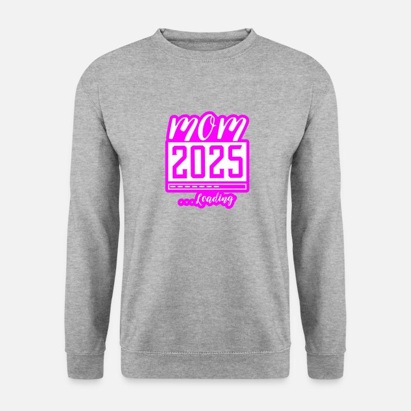 Mama 2025 Loading Mom Schwangerschaft - Unisex Pullover - Weißgrau meliert