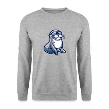 seal animal animal - Unisex Sweatshirt - salt & pepper - Front - Alina (178cm) & Michal (187cm)