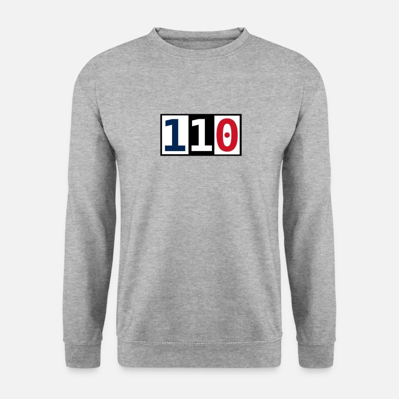 110 - Unisex Pullover - Weißgrau meliert