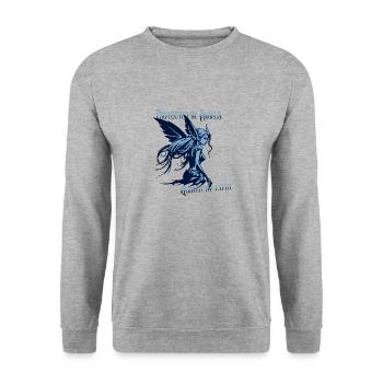 Les anges me protègent – Faith Design - Sweat-shirt Unisexe - gris chiné - Devant - Alina (178cm) & Michal (187cm)