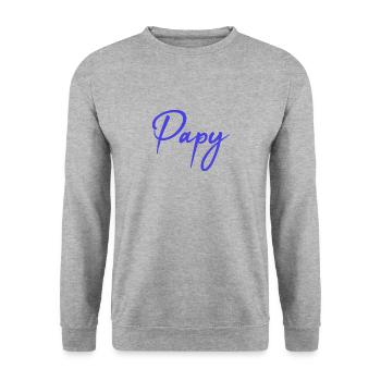 GRANDPA. FATHER's DAY. HAPPY BIRTHDAY GRANDPA. I LOVE YOU. - Unisex Sweatshirt - salt & pepper - Front - Alina (178cm) & Michal (187cm)
