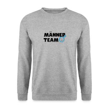Männer Team Stolz - Unisex Pullover - Weißgrau meliert - Vorne - Alina (178cm) & Michal (187cm)
