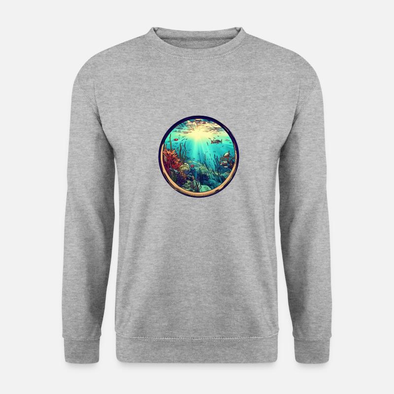 Unterwasser - Unisex Pullover - Weißgrau meliert