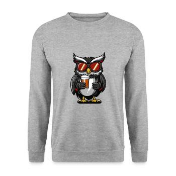 hibou après-ski bière bande dessinée - Sweat-shirt Unisexe - gris chiné - Devant - Alina (178cm) & Michal (187cm)