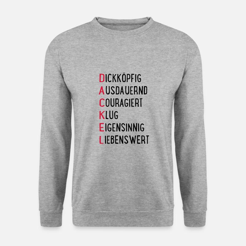 Dackel - Unisex Pullover - Weißgrau meliert
