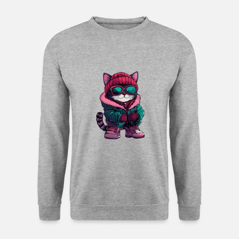 Cat Cool Comic - Unisex Sweatshirt - salt & pepper