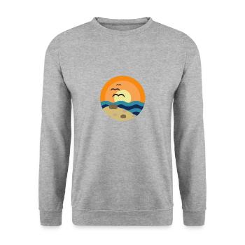 plage - Sweat-shirt Unisexe - gris chiné - Devant - Alina (178cm) & Michal (187cm)
