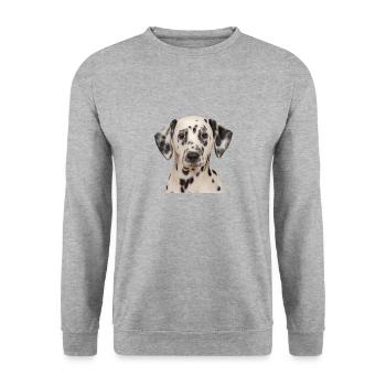 Chiot dalmatien Latoya - Sweat-shirt Unisexe - gris chiné - Devant - Alina (178cm) & Michal (187cm)