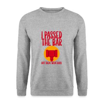 J’ai passé le bar mais ensuite je suis retourné - Sweat-shirt Unisexe - gris chiné - Devant - Alina (178cm) & Michal (187cm)