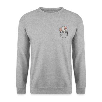 Elephant Bag - Elephant in my pocket - Unisex Sweatshirt - salt & pepper - Front - Alina (178cm) & Michal (187cm)