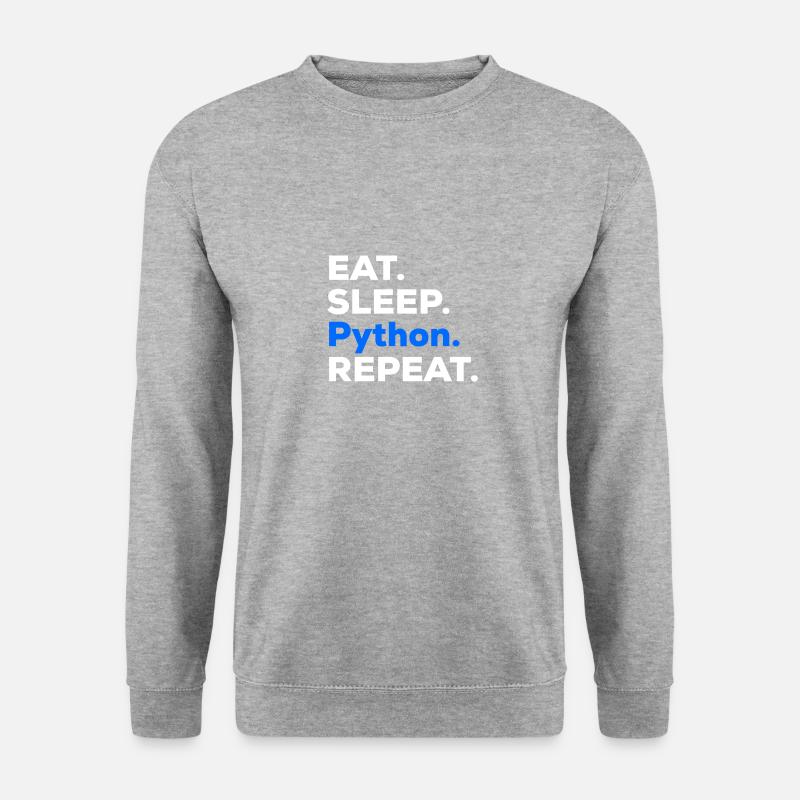 Eat Sleep Python Repeat - Sweat-shirt Unisexe - gris chiné