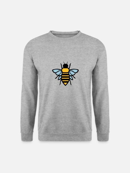 Biene - Unisex Pullover - Weißgrau meliert