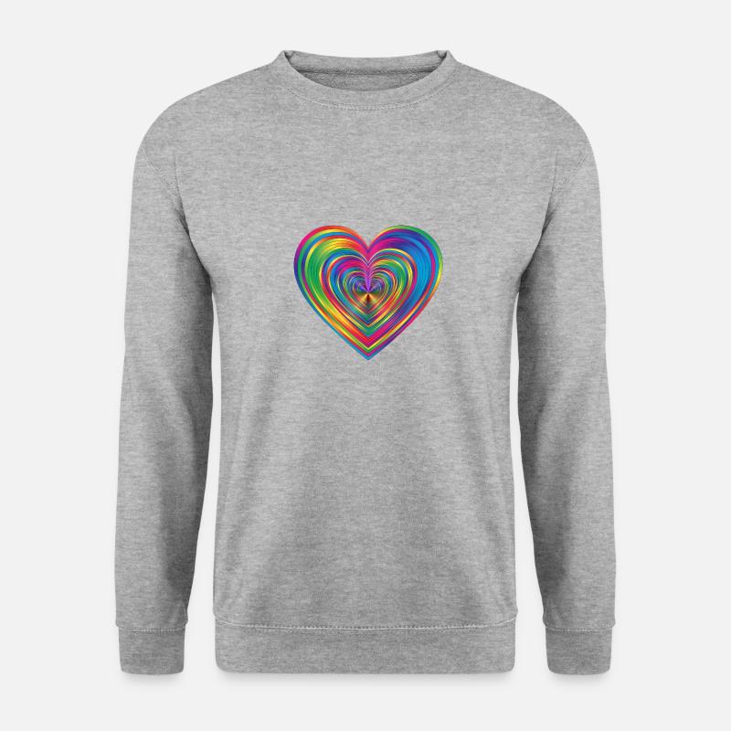 Rainbow Heart - Unisex Pullover - Weißgrau meliert