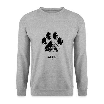 Patte de chien - Dogs - Sweat-shirt Unisexe - gris chiné - Devant - Alina (178cm) & Michal (187cm)