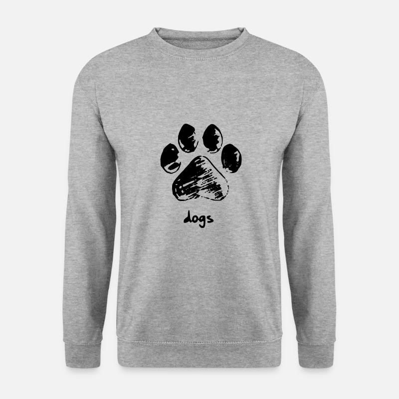 Hundepfote - Dogs - Unisex Pullover - Weißgrau meliert