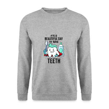 Assistante dentaire - Sweat-shirt Unisexe - gris chiné - Devant - Alina (178cm) & Michal (187cm)