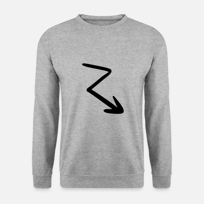 Pfeil Zeichnung Skizze schwarz - Unisex Pullover - Weißgrau meliert