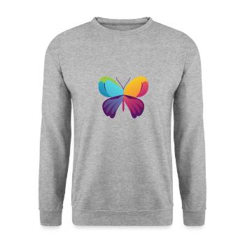 Butterfly - Unisex Sweatshirt - salt & pepper - Front - Alina (178cm) & Michal (187cm)