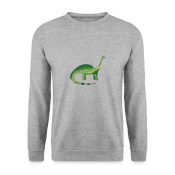 Dino dinosaure - Sweat-shirt Unisexe - gris chiné - Devant - Alina (178cm) & Michal (187cm)