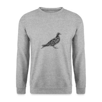 C'est arrivé près de chez vous - Poème Pigeon - Sweat-shirt Unisexe - gris chiné - Devant - Alina (178cm) & Michal (187cm)
