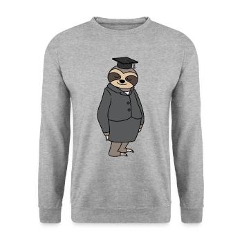 Sloth a obtenu son diplôme de doctorat avec succès - Sweat-shirt Unisexe - gris chiné - Devant - Alina (178cm) & Michal (187cm)