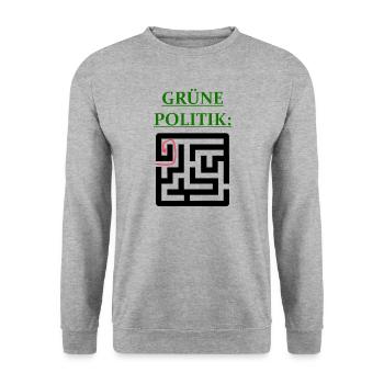 Witze Grüne Die Grünen Habeck Baerbock Partei Öko - Unisex Pullover - Weißgrau meliert - Vorne - Alina (178cm) & Michal (187cm)