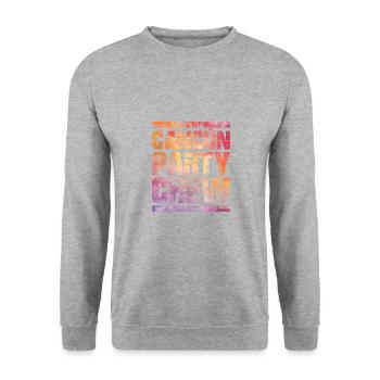 Cancun Party Crew Bunt - Unisex Pullover - Weißgrau meliert - Vorne - Alina (178cm) & Michal (187cm)