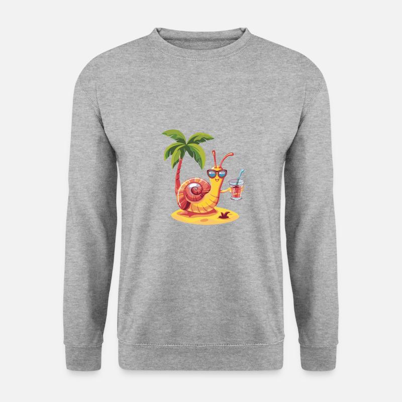Snail Summer Beach Comic - Unisex Sweatshirt - salt & pepper
