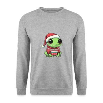 Frog Christmas Comic - Unisex Sweatshirt - salt & pepper - Front - Alina (178cm) & Michal (187cm)