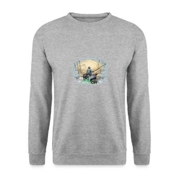 Fishen - Unisex Pullover - Weißgrau meliert - Vorne - Alina (178cm) & Michal (187cm)