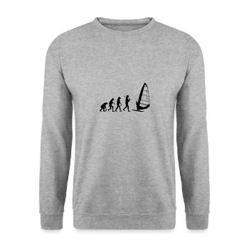 Windsurfing Evolution Windsurfer Wind Wasser - Unisex Pullover - Weißgrau meliert - Vorne - Alina (178cm) & Michal (187cm)