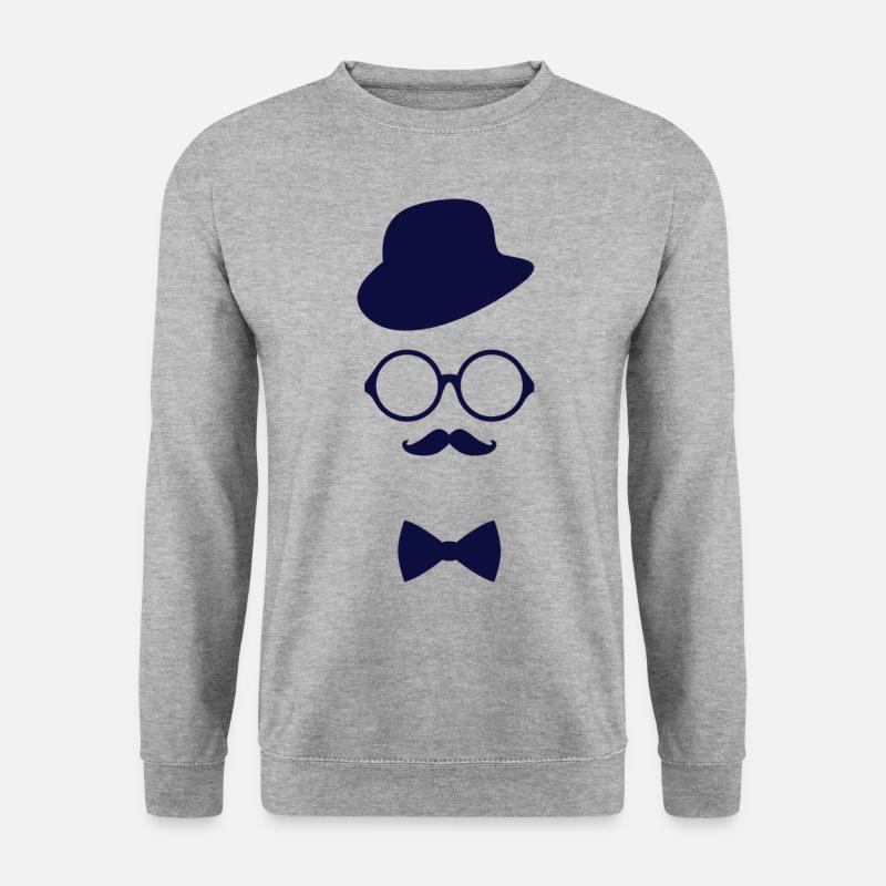 MOUSTACHE - Unisex Pullover - Weißgrau meliert