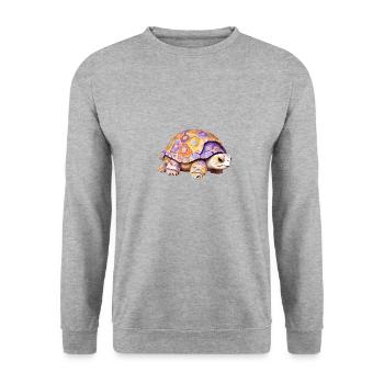 Tortue Ludique Adorable Amusant Animal Coloré - Sweat-shirt Unisexe - gris chiné - Devant - Alina (178cm) & Michal (187cm)