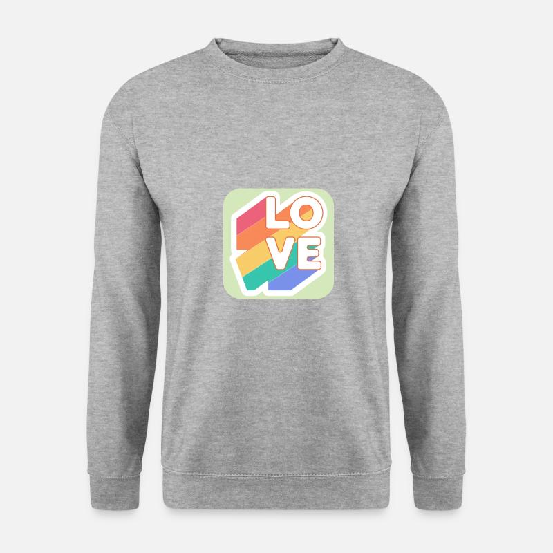 Love Retro - Unisex Pullover - Weißgrau meliert