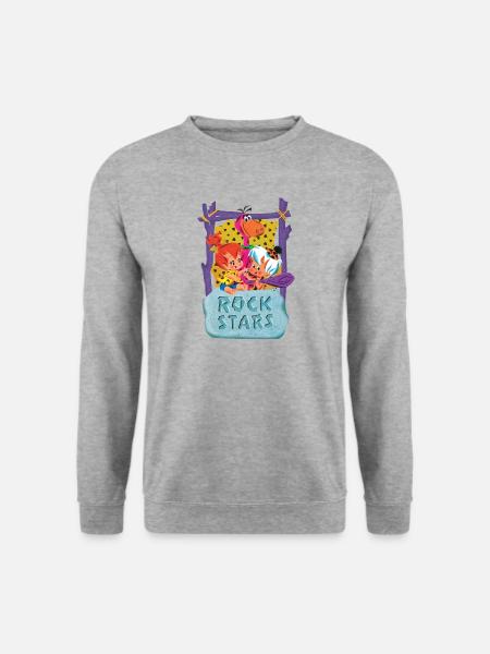Familie Feuerstein Mit Pebbles, Bamm-Bamm & Dino - Unisex Pullover - Weißgrau meliert