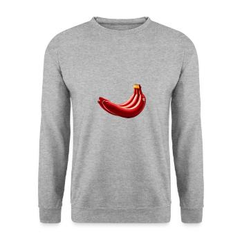 Rote Banane – Exotische Kunst - Unisex Pullover - Weißgrau meliert - Vorne - Alina (178cm) & Michal (187cm)