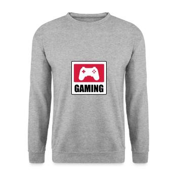 Gaming - Gamer - Unisex Pullover - Weißgrau meliert - Vorne - Alina (178cm) & Michal (187cm)