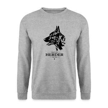 Herder Mom Dog Dog Wilsigns - Unisex Sweatshirt - salt & pepper - Front - Alina (178cm) & Michal (187cm)