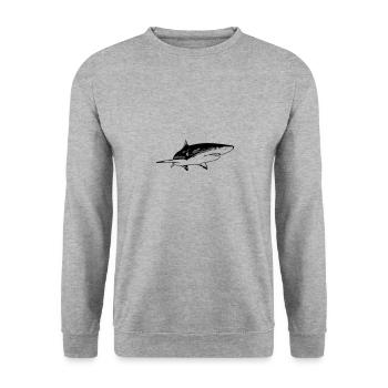 Hai - Vintage Vector Design - Sweat-shirt Unisexe - gris chiné - Devant - Alina (178cm) & Michal (187cm)