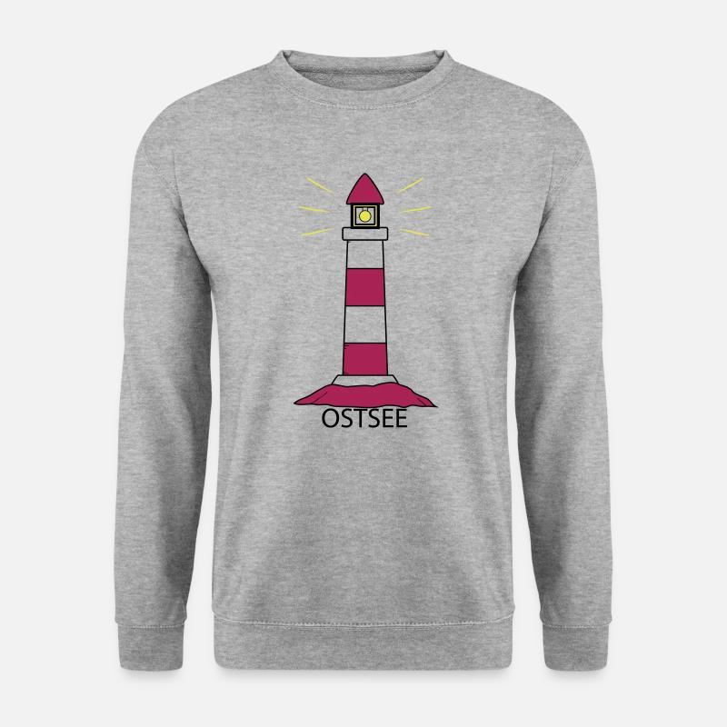 Leuchtturm Ostsee - Unisex Pullover - Weißgrau meliert