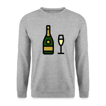 glass, sparkling wine, glass - Unisex Sweatshirt - salt & pepper - Front - Alina (178cm) & Michal (187cm)