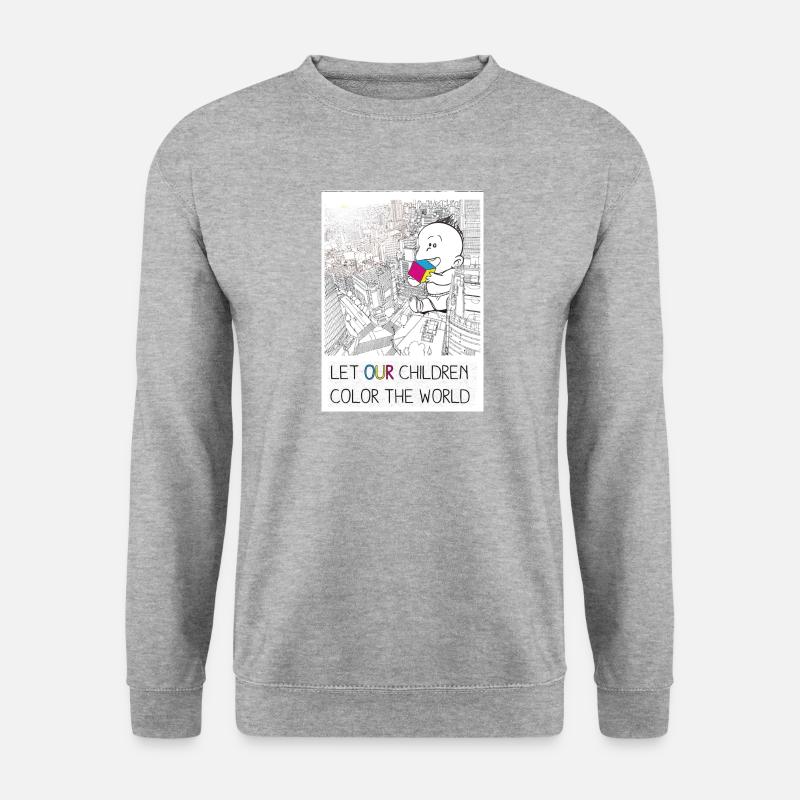 COLOR_THE_WORLD - Unisex Pullover - Weißgrau meliert