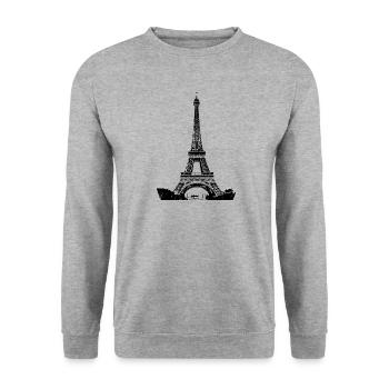 Eiffel tower - Unisex Sweatshirt - salt & pepper - Front - Alina (178cm) & Michal (187cm)