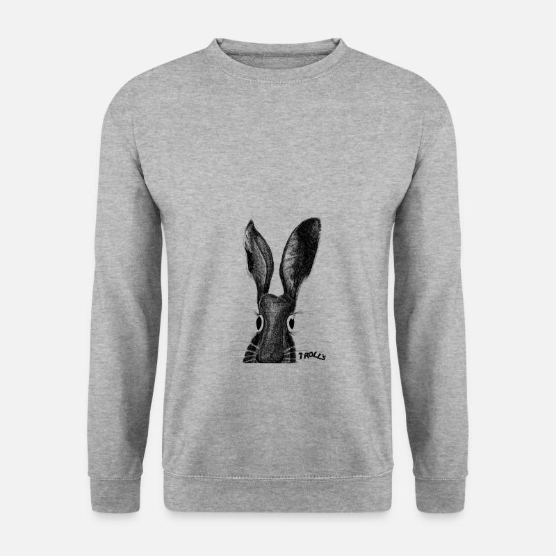 HASE - Unisex Pullover - Weißgrau meliert