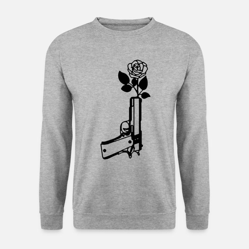 Gun n Rose - Unisex Pullover - Weißgrau meliert