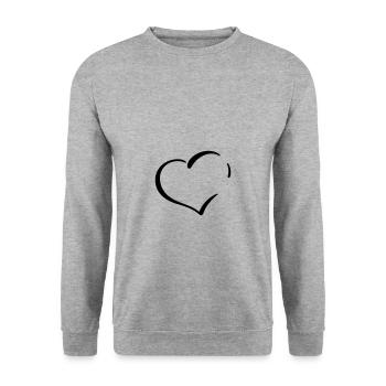 heart - Unisex Sweatshirt - salt & pepper - Front - Alina (178cm) & Michal (187cm)