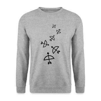 Bow and arrow - Unisex Sweatshirt - salt & pepper - Front - Alina (178cm) & Michal (187cm)